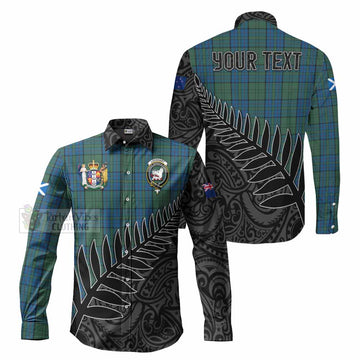 Lockhart Crest Tartan Long Sleeve Button Shirt with New Zealand Silver Fern Half Style