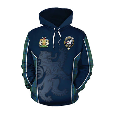 Lockhart Tartan Cotton Hoodie with Family Crest and Lion Rampant Vibes Sport Style Pullover Hoodie XS - Tartan Vibes Clothing