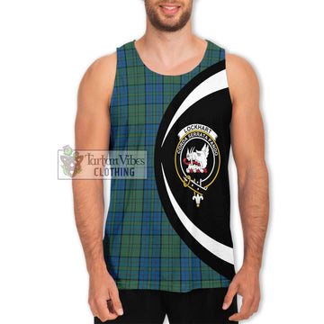 Lockhart Tartan Men's Tank Top with Family Crest Circle Style