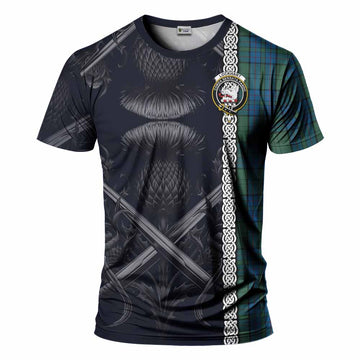 Lockhart Tartan T-Shirt with Family Crest Cross Sword Thistle Celtic Vibes Kid's Shirt - Tartan Vibes Clothing