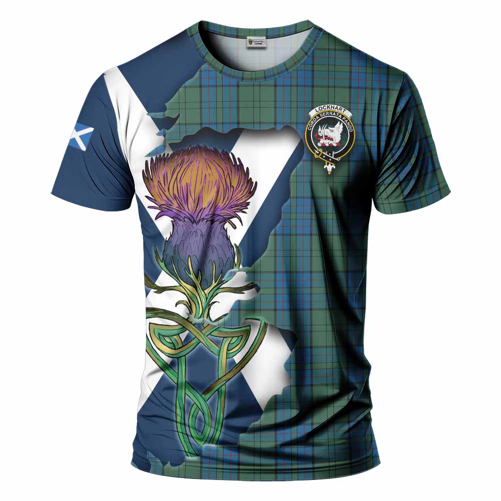 Lockhart Tartan Family Crest T-Shirt Scottish Thistle Celtic Inspired Kid's Shirt - Tartan Vibes Clothing