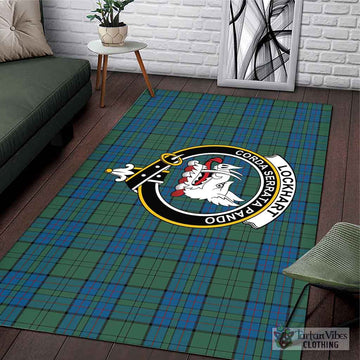 Lockhart Tartan Area Rug with Family Crest