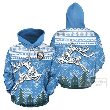 Lockhart Clan Christmas Hoodie Celtic Reindeer Style