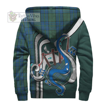 Lockhart Tartan Sherpa Hoodie with Epic Bagpipe Style