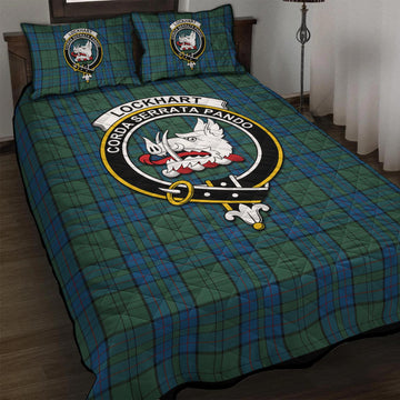 Lockhart Tartan Quilt Bed Set with Family Crest - Tartan Vibes Clothing