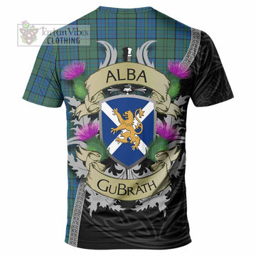 Lockhart Tartan Family Crest T-Shirt Lion Rampant Royal Thistle Shield Celtic Inspired - Tartan Vibes Clothing