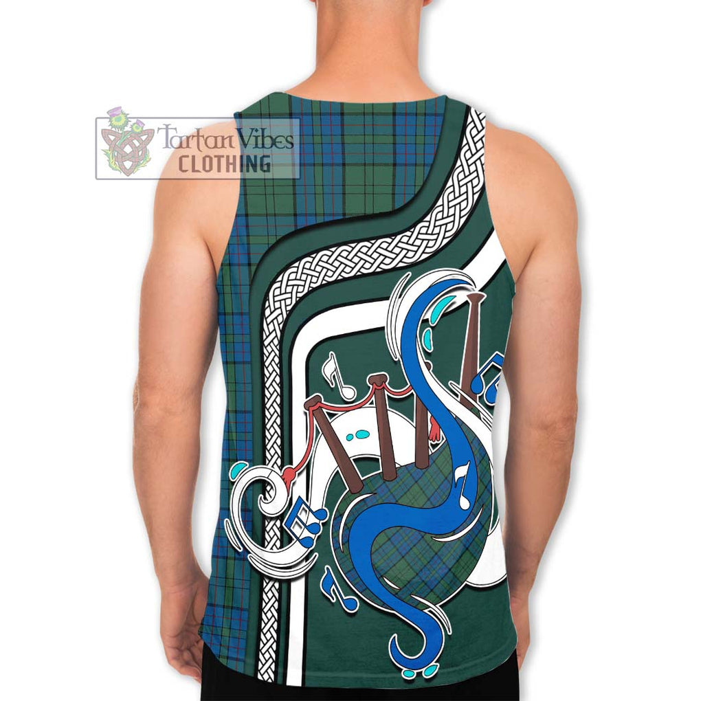 Lockhart Tartan Men's Tank Top with Epic Bagpipe Style - Tartanvibesclothing Shop