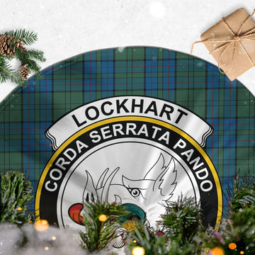 Lockhart Tartan Christmas Tree Skirt with Family Crest - Tartan Vibes Clothing