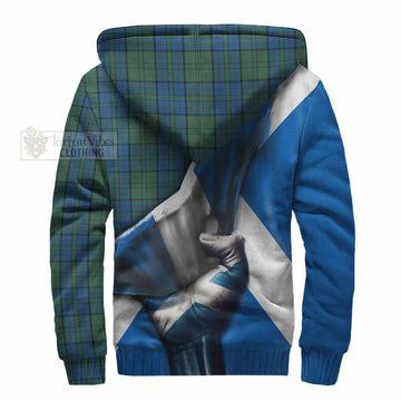 Lockhart Tartan Sherpa Hoodie with Family Crest Scotland Patriotic Style