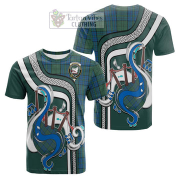 Lockhart Tartan Cotton T-shirt with Epic Bagpipe Style