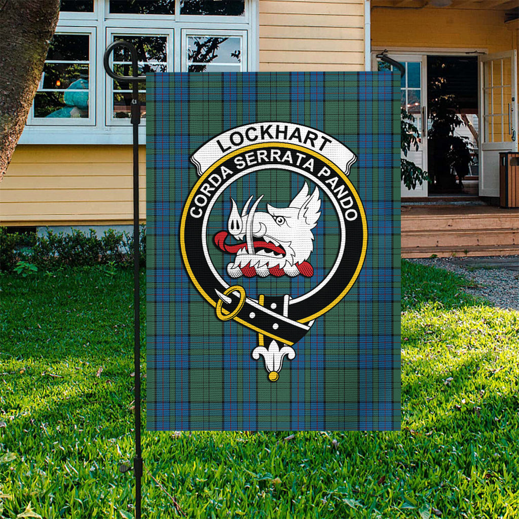 Lockhart Tartan Flag with Family Crest - Tartan Vibes Clothing