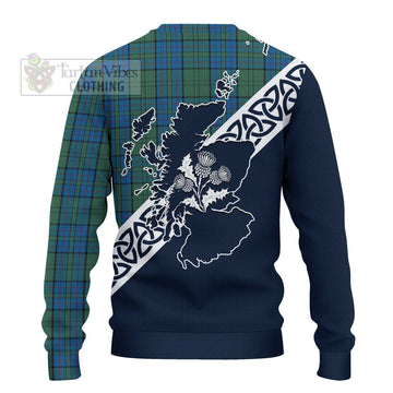 Lockhart Tartan Ugly Sweater Featuring Thistle and Scotland Map - Tartan Vibes Clothing