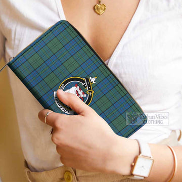 Lockhart Tartan Women's Leather Wallet with Family Crest - Tartan Vibes Clothing