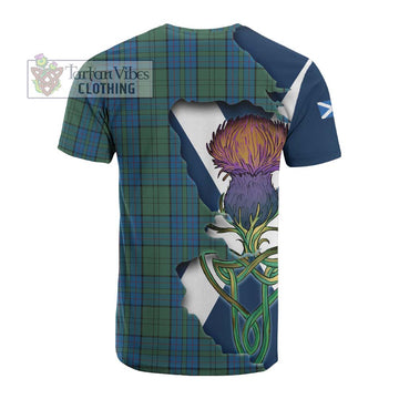Lockhart Tartan Family Crest Cotton T-shirt Scottish Thistle Celtic Inspired - Tartan Vibes Clothing