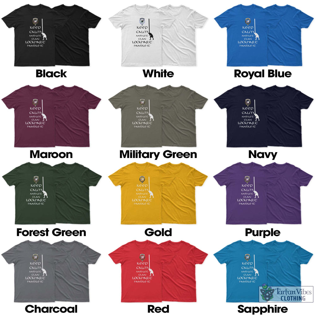 Lockhart Clan Men's T-Shirt: Keep Calm and Let the Clan Handle It Caber Toss Highland Games Style 5XL - 2D-tartanvibesclothing