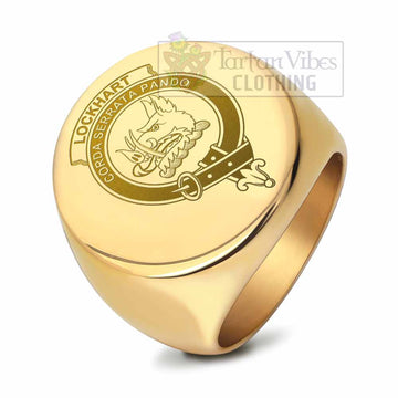 Lockhart Clan Crest Engraved Ring