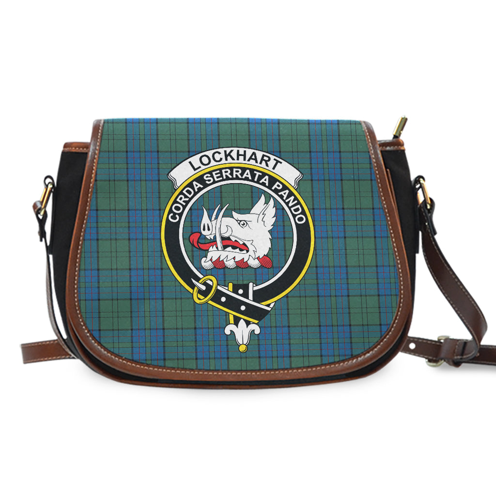 Lockhart Tartan Saddle Bag with Family Crest - Tartan Vibes Clothing