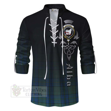 Lockhart Tartan Ghillie Kilt Shirt Featuring Alba Gu Brath Family Crest Celtic Inspired - Tartan Vibes Clothing