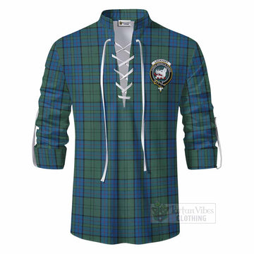 Lockhart Tartan Ghillie Kilt Shirt with Family Crest DNA In Me Style - Tartan Vibes Clothing