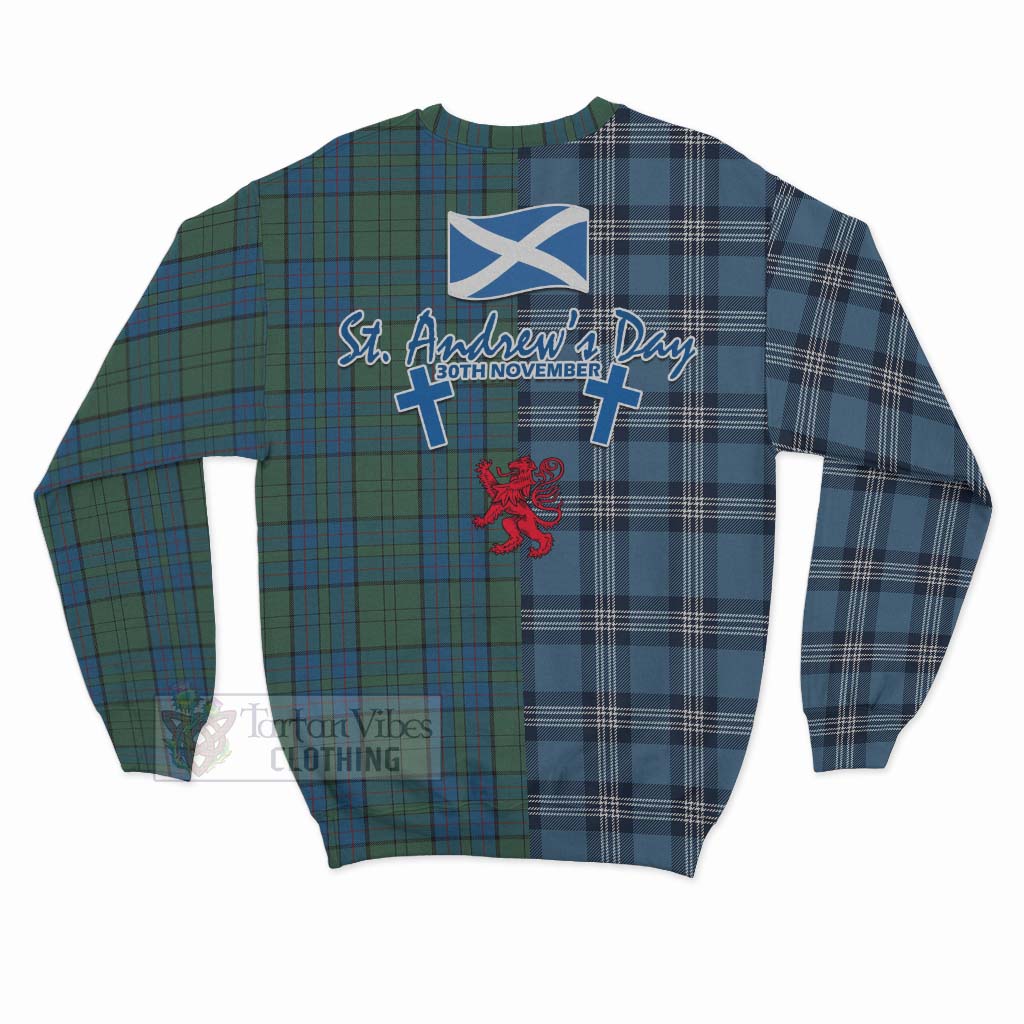 Tartan Vibes Clothing Lockhart Tartan Sweatshirt Happy St. Andrew's Day Half Tartan Style