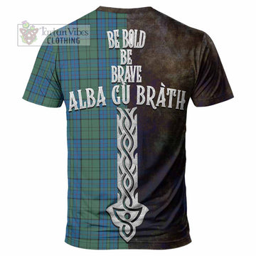 Lockhart Tartan Family Crest T-Shirt Alba Gu Brath Be Brave Lion Ancient Style - Tartan Vibes Clothing
