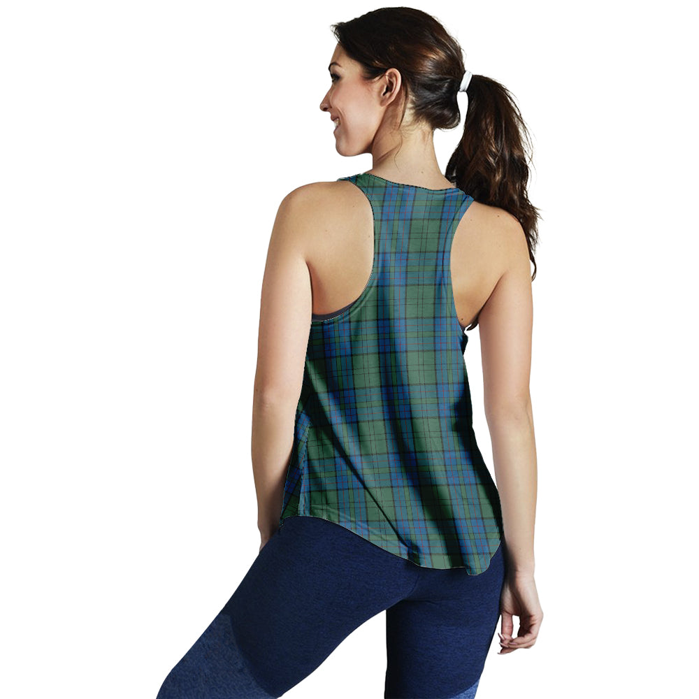 lockhart-tartan-women-racerback-tanks-with-family-crest