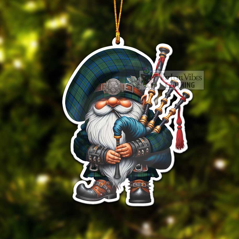 Lockhart Tartan Bagpiper Gnome Christmas Ornament - Tartan Vibes Clothing