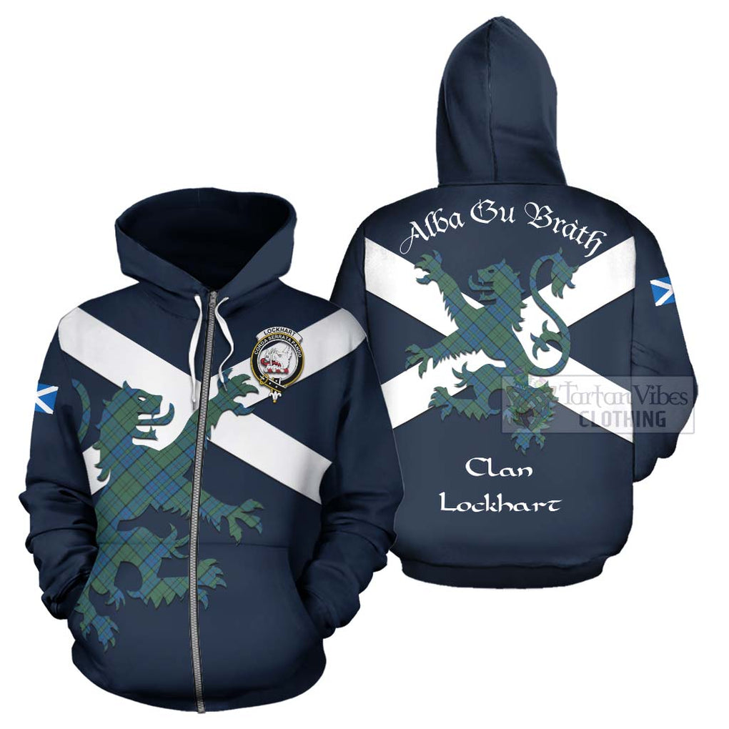 Tartan Vibes Clothing Lockhart Tartan Lion Rampant Hoodie – Proudly Display Your Heritage with Alba Gu Brath and Clan Name