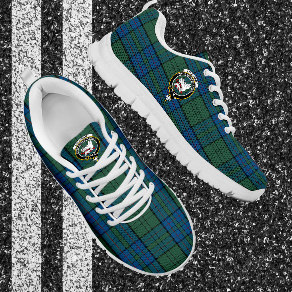 Lockhart Tartan Sneakers with Family Crest - Tartan Vibes Clothing