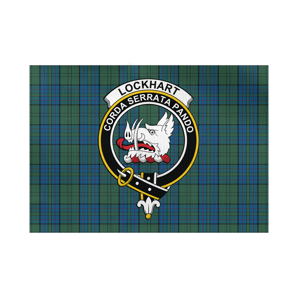 Lockhart Tartan Flag with Family Crest - Tartan Vibes Clothing