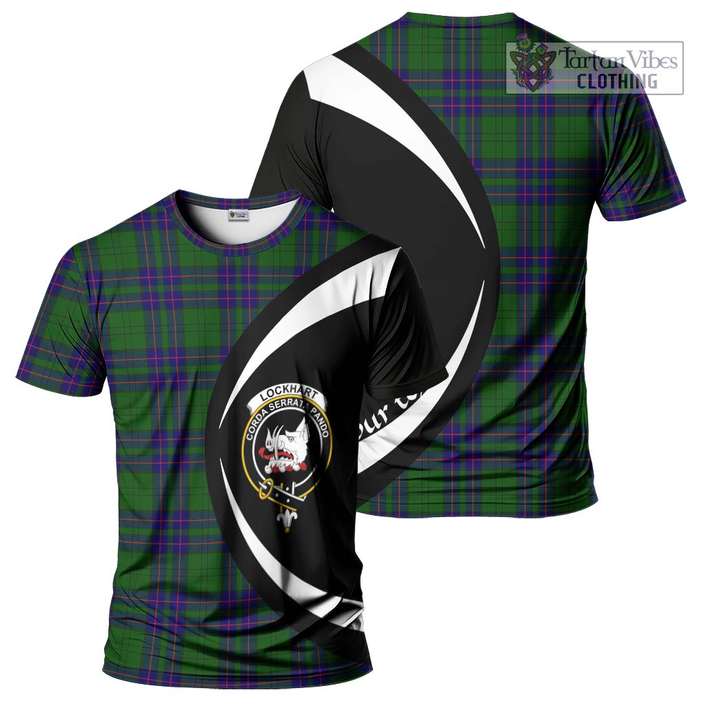 Tartan Vibes Clothing Lockhart Modern Tartan T-Shirt with Family Crest Circle Style