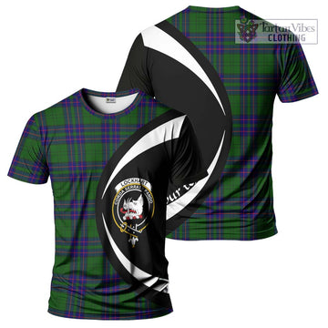 Lockhart Modern Tartan T-Shirt with Family Crest Circle Style