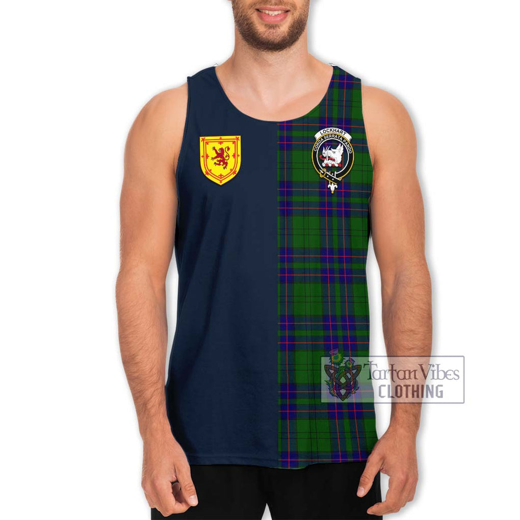 Tartan Vibes Clothing Lockhart Modern Tartan Men's Tank Top with Scottish Lion Royal Arm Half Style