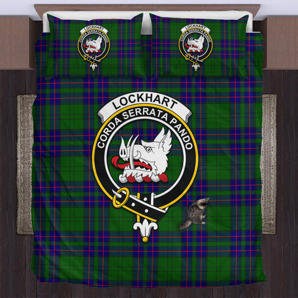 Lockhart Modern Tartan Bedding Set with Family Crest US Bedding Set - Tartan Vibes Clothing