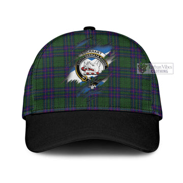 Lockhart Modern Tartan Classic Cap with Family Crest In Me Style