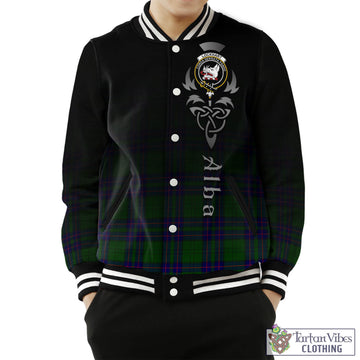 Lockhart Modern Tartan Baseball Jacket Featuring Alba Gu Brath Family Crest Celtic Inspired