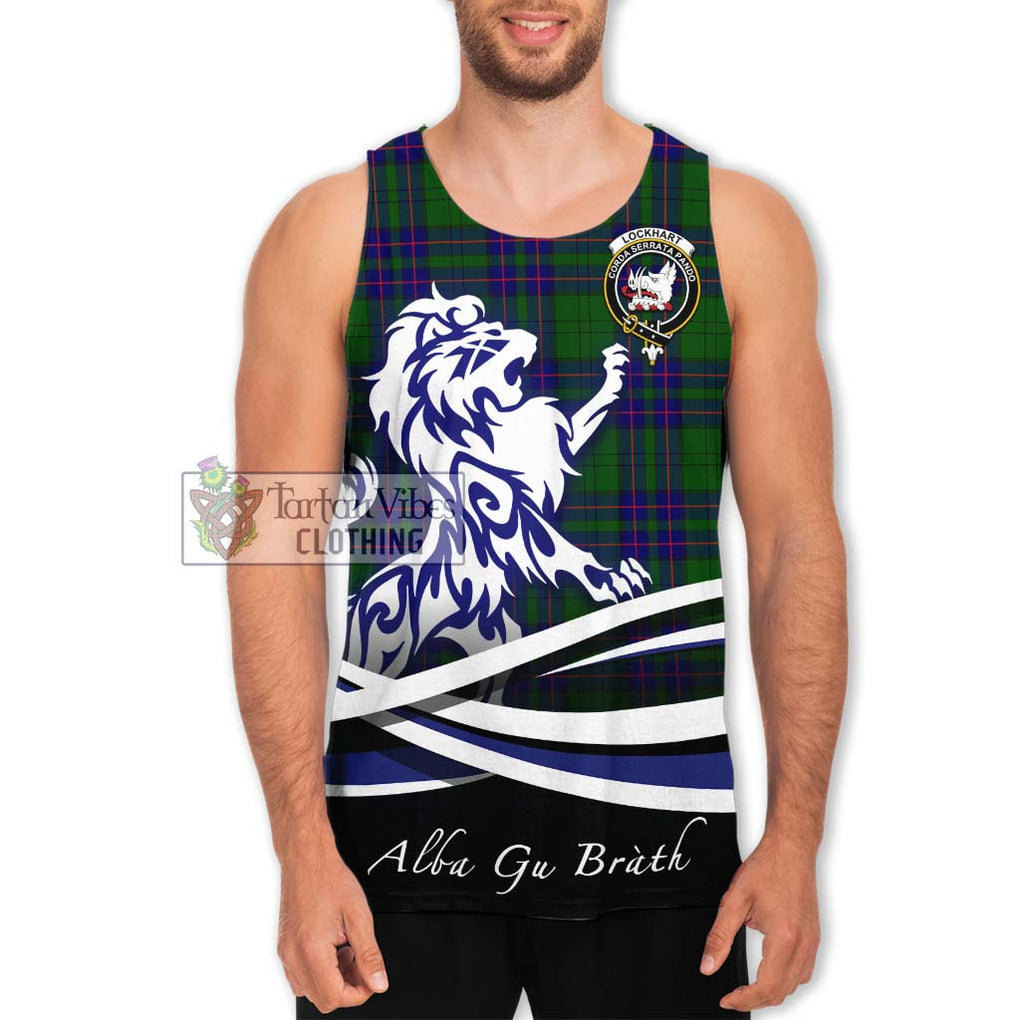 Lockhart Modern Tartan Men's Tank Top with Alba Gu Brath Regal Lion Emblem Men - Tartanvibesclothing Shop