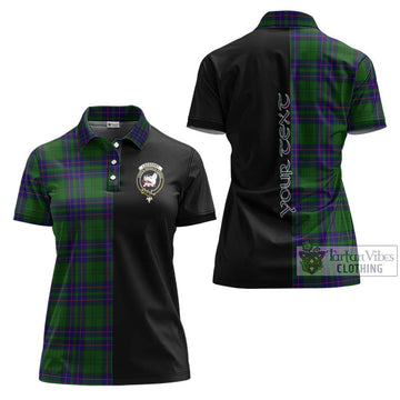 Lockhart Modern Tartan Women's Polo Shirt with Family Crest and Half Of Me Style