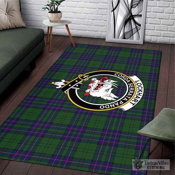 Lockhart Modern Tartan Area Rug with Family Crest