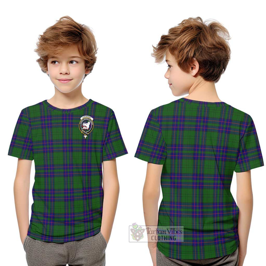 Lockhart Modern Tartan Kid T-Shirt with Family Crest Youth XL Size14 - Tartanvibesclothing Shop