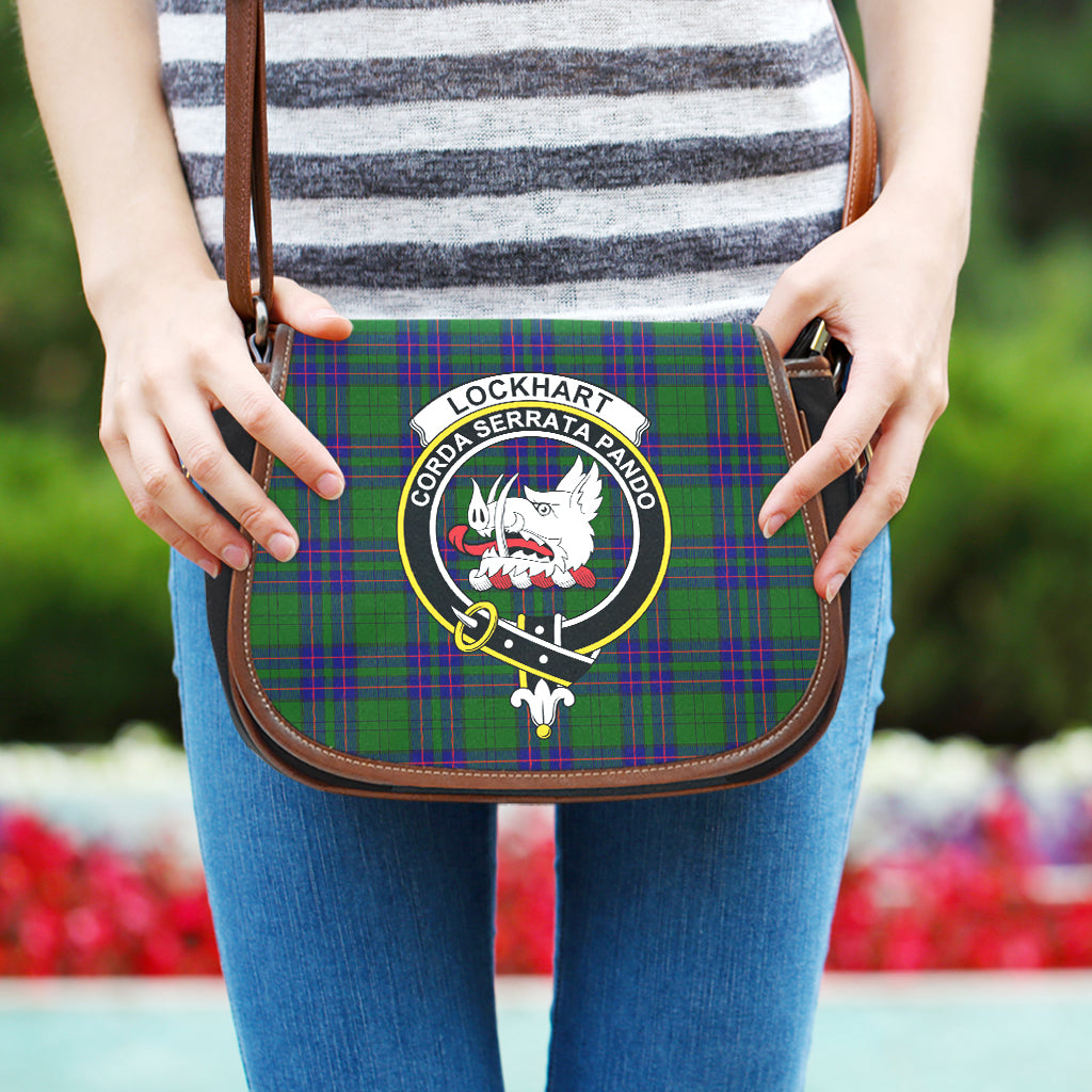 Lockhart Modern Tartan Saddle Bag with Family Crest One Size - Tartan Vibes Clothing