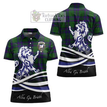 Lockhart Modern Tartan Women's Polo Shirt with Alba Gu Brath Regal Lion Emblem