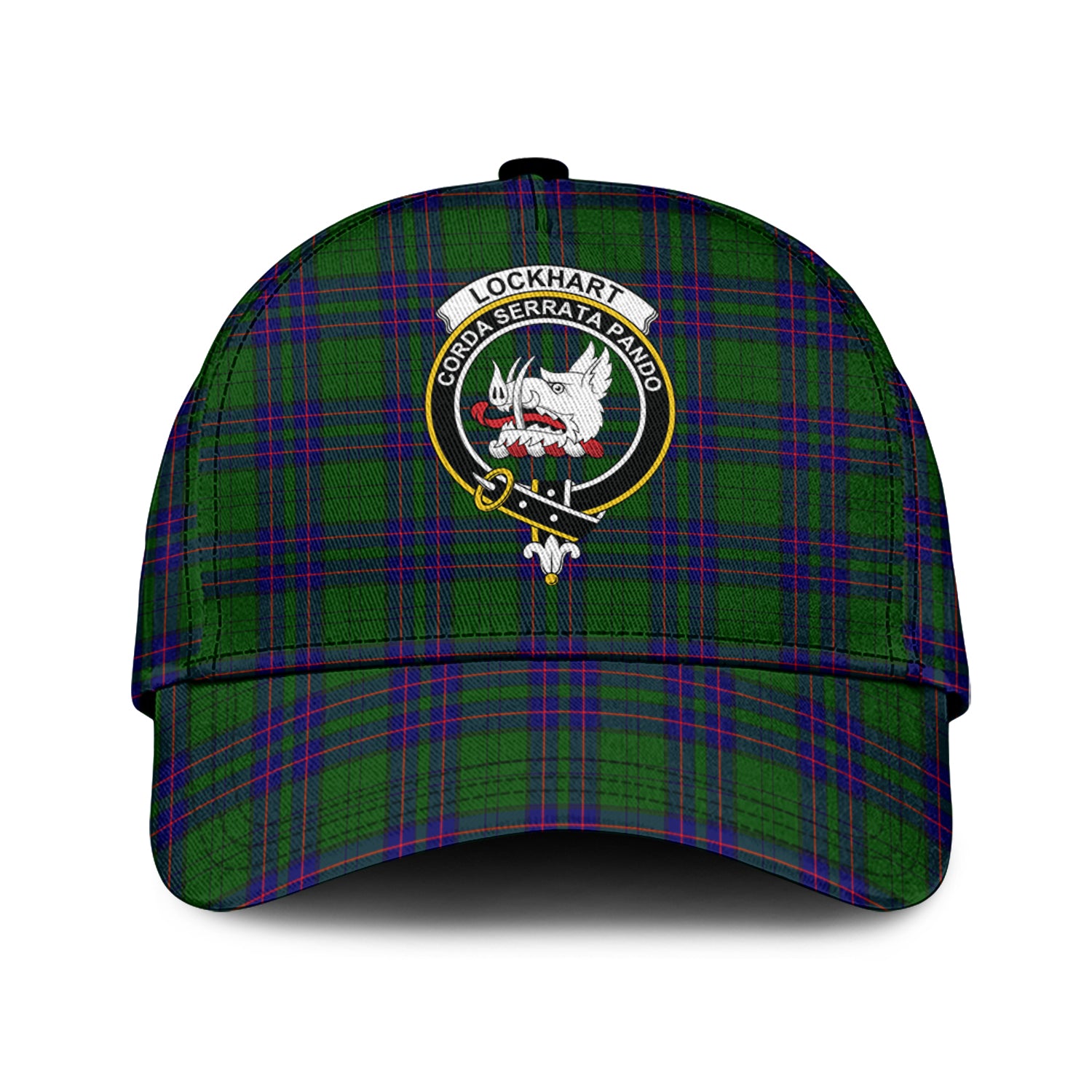 Lockhart Modern Tartan Classic Cap with Family Crest Classic Cap Universal Fit - Tartan Vibes Clothing