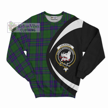 Lockhart Modern Tartan Sweatshirt with Family Crest Circle Style