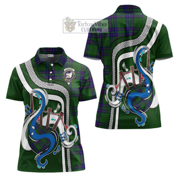 Lockhart Modern Tartan Women's Polo Shirt with Epic Bagpipe Style