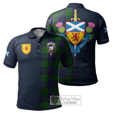 Lockhart Modern Tartan Polo Shirt Alba with Scottish Lion Royal Arm Half Style