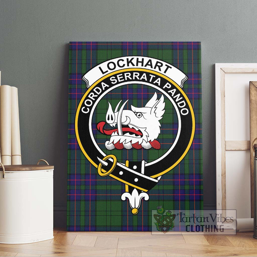 Lockhart Modern Tartan Canvas Print Wall Art with Family Crest Without Frame - Tartan Vibes Clothing