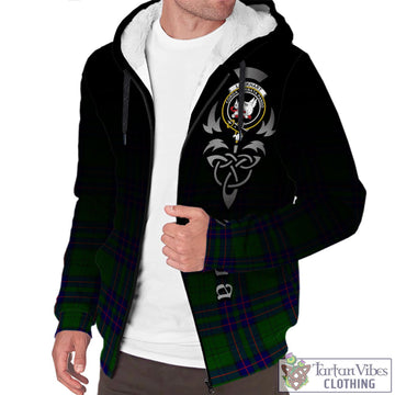 Lockhart Modern Tartan Sherpa Hoodie Featuring Alba Gu Brath Family Crest Celtic Inspired