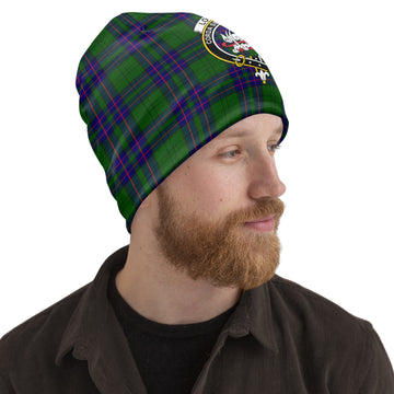 Lockhart Modern Tartan Beanies Hat with Family Crest