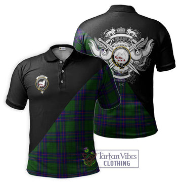 Lockhart Modern Tartan Polo Shirt with Family Crest and Military Logo Style